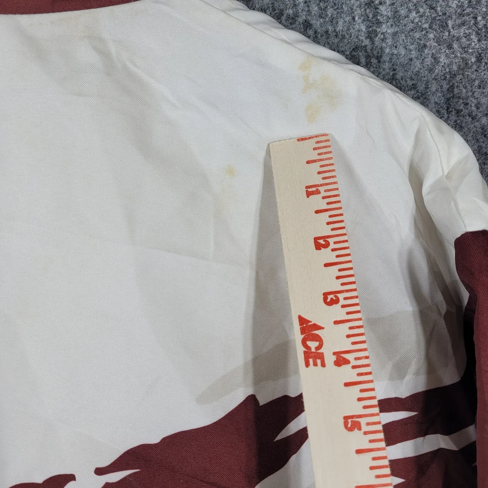 Hartwell Sports Jacket  Windbreaker 90s Maroon White Vtg Splash Pattern Retro L - Picture 4 of 7